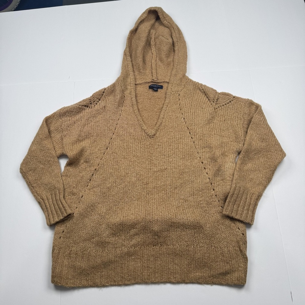 American Eagle Womens Medium Brown Hooded Jegging Fit Wool Blend Sweater